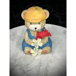 vintage 1980s porcelain bear bell ornament made by Giftco